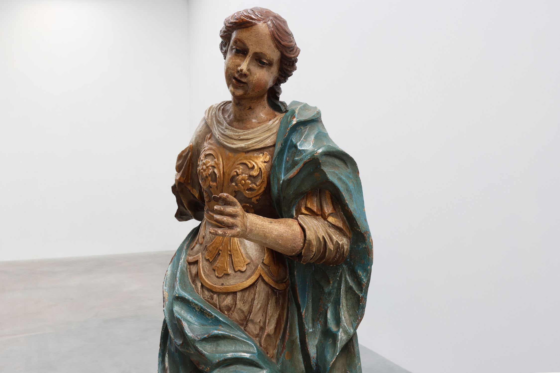 French 18th Century Religious Statue of the Virgin Mary on a cloudthumbnail